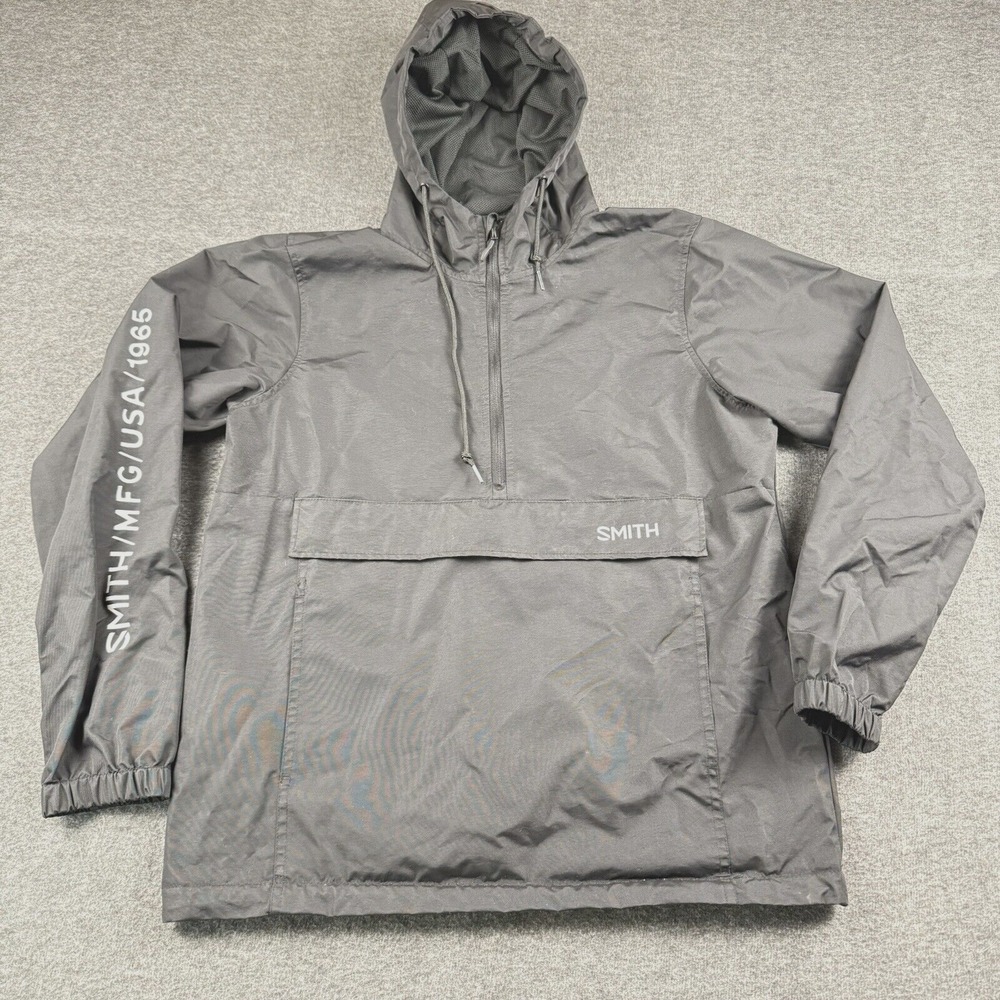Smith‎ Optics Jacket Mens Small Black Anorak Windbreaker Outdoors Hood Pullover